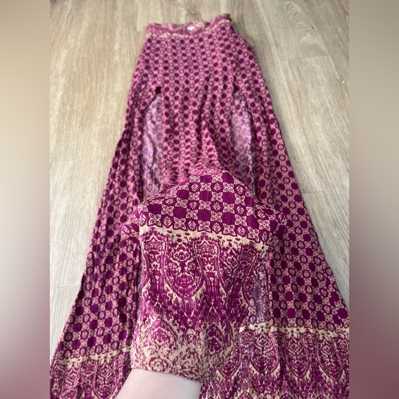 Honey Punch Purple Patterned Maxi Boho Skirt, size S - Picture 9 of 11